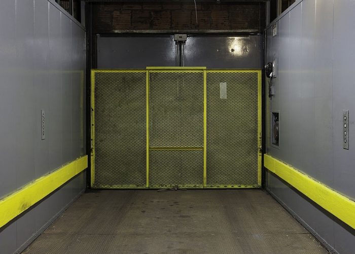 Car elevator in New York City parking lot
